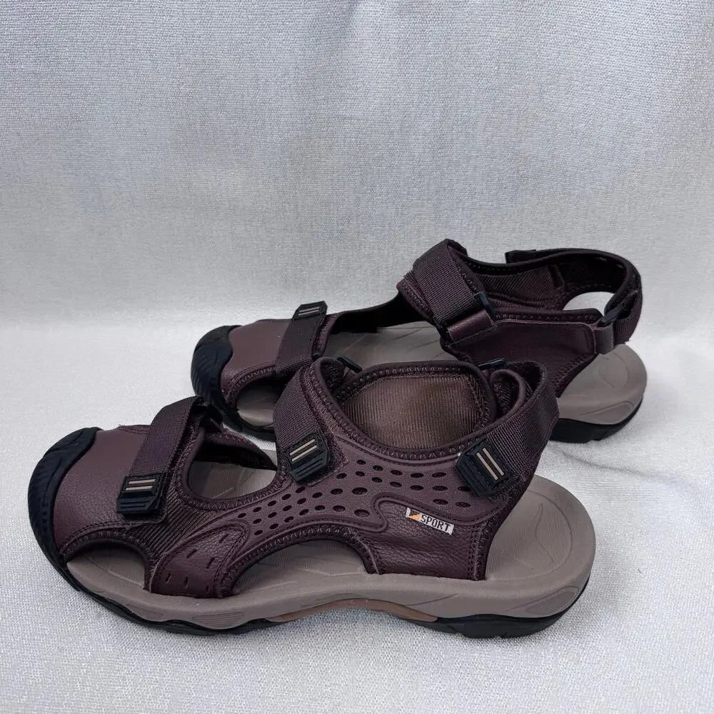 Sport Men Brown Sandal Adjustable Comfortable and Support Hiking Shoe US 12